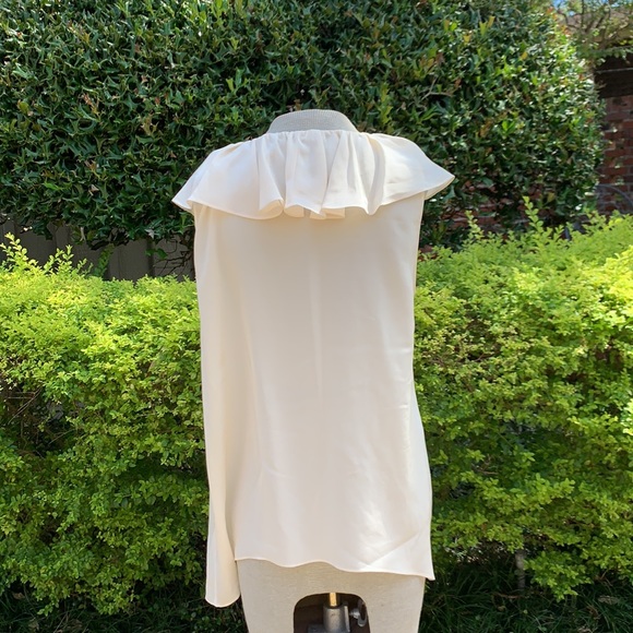 BCBG White Ruffle Blouse - Picture 3 of 3